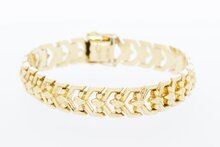14 karaat gouden brede Vintage armband - 18,5 cm