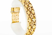 18 karaat ros&eacute;gouden gefigureerd brede armband - 18,8 cm