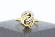 14 Karaat bicolor gouden "Infinity" Knoop ring - 19,5 mm