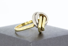 14 Karaat bicolor gouden &quot;Infinity&quot; Knoop ring - 19,5 mm