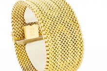 18 Karaat  gouden Milanese armband - 18 cm