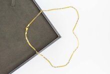 18 Karaat gouden gewalste Gourmet schakel Collier - 39,8 cm