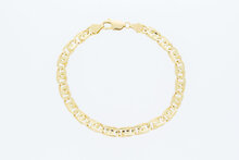 14 Karaat geel gouden Valkoog schakelarmband - 23,5 cm