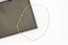 14 Karaat bicolor gouden Bolletje Staafjes Collier - 45,3 cm