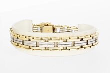 14 Karaat bicolor gouden Staafjes armband - 20,4 cm