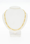 14 Karaat geel gouden Figaro schakel Collier - 45,6 cm