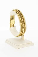 Gevlochten brede gouden armband 14 Karaat - 19,3 cm