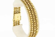 Gevlochten brede gouden armband 14 Karaat - 19,3 cm