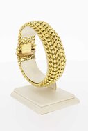  Gevlochten brede gouden armband 14 Karaat - 19,9 cm