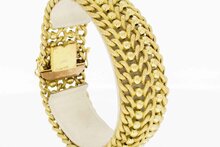  Gevlochten brede gouden armband 14 Karaat - 19,9 cm