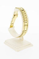14 Karaat gouden brede armband met bakslot - 21,5 cm