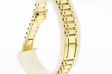 14 Karaat gouden brede armband met bakslot - 21,5 cm