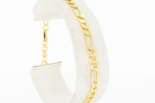 18 Karaat geel gouden armband Figaro - 18,8 cm