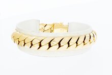 14 Karaat bol gewalste Gourmet gouden armband - 19,4 cm