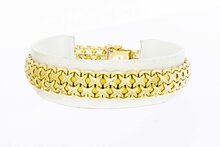 14 Karaat gevlochten vintage gouden armband - 19,2 cm