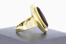 Vintage 14 Karaat gouden Rookkwarts ring - 18,5