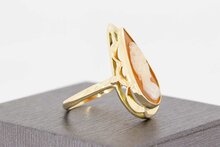 14 Karaat geel gouden Vintage camee ring - 18,4 mm