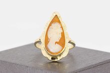 14 Karaat geel gouden Vintage camee ring - 18,4 mm