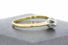 Bicolor 14 Karaat gouden Solitaire diamant ring - 19,5 mm