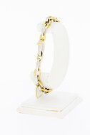 Bicolor 14 Karaat gouden Anker armband - 21,5 cm