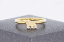 14 Karaat gouden Fantasie ring met Diamant - 17,5 mm