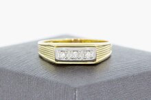 14 Karaat bicolor gouden ring met Diamant - 18,7 mm