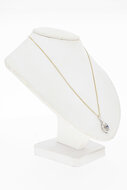 14 Karaat witgouden hanger met blauwe Saffier