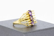 18 Karaat gouden Fantasie Amethist ring - 18,2 mm