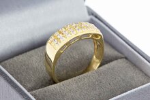 14 Karaat gouden Bandring gezet met Zirkonia - 18,1 mm 