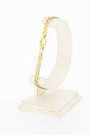 14 Karaat gewalste Gourmet gouden armband - 22 cm