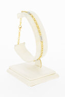 14 Karaat bicolor gouden fantasie Anker armband - 20,7 cm