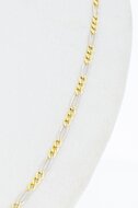14 Karaat geel gouden Figaro schakelketting - 53 cm