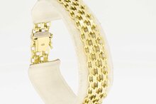 Gevlochten 14 Karaat gouden Retro armband - 18,9 cm