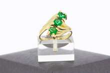 14 Karaat gouden Vintage smaragd ring - 16,7 mm