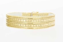 Gevlochten 14 karaat brede gouden armband - 19,8 cm