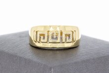 14 Karaat geel gouden -Versace Style- band ring - 18,7 mm