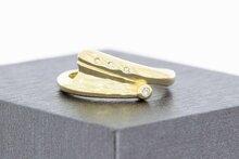 14 Karaat gouden Slagring gezet Diamant - 16,5 mm