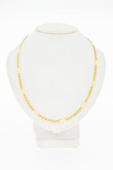 14 Karaat gouden Valkoog met plaatjes schakelketting - 51 cm