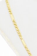 14 Karaat gouden Valkoog met plaatjes schakelketting - 51 cm