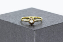 14 Karaat gouden Solitaire Zirkonia ring - 15,9 mm