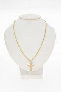 14 Karaat geelgouden Kruis ketting hanger