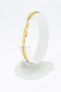 18 Karaat bicolor gouden Gourmet armband - 19,2 cm