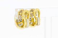 18 Karaat gouden diamant Oorclips - 2 cm