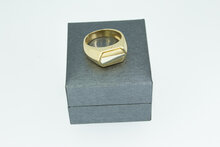 14 Karaat gouden zegelring met bicolor Zegelbed - 19,8 mm