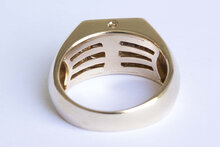 14 Karaat gouden zegelring met bicolor Zegelbed - 19,8 mm