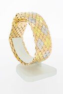 18 Karaat tricolor gouden Plaatjes armband - 19,8 cm