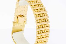 18 Karaat geel gouden brede Spijltjes armband - 20,5 cm