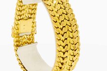 18 Karaat gevlochten gouden armband - 20,8 cm