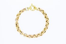 14 Karaat geel14 Karaat gouden Jasseron armband - 19,2 cm gouden Jasseron schakelarmband - 19,2 cm