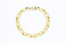 18 Karaat bicolor gouden Anker armband - 19,8 cm